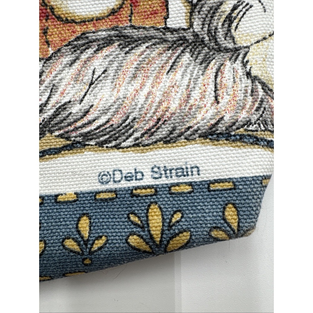 Deb Strain Fun Vintage Cat Large Tote Bag Double Handle Yarn Butterfly Ladybugs - Picture 8 of 11